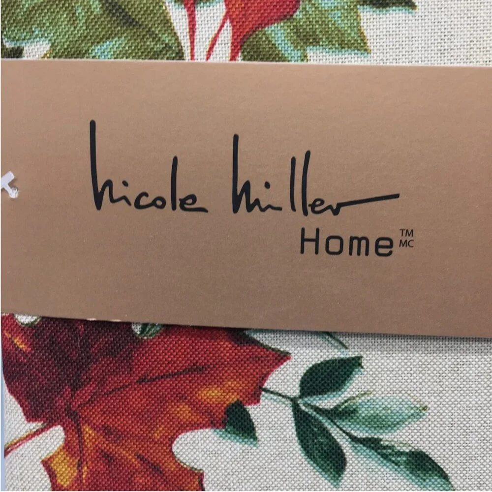 Nicole Miller Vibrant Fall Leaf 60x84 Tablecloth Watercolor Thanksgiving Decor